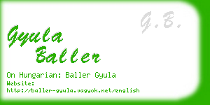 gyula baller business card